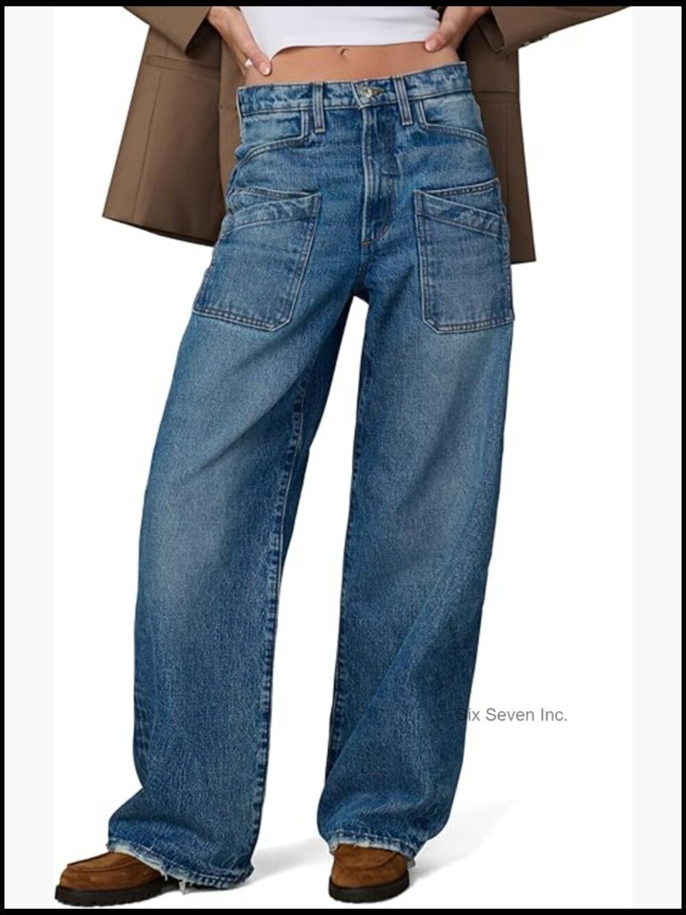 High Rise Wide Leg Jean with Double Pockets